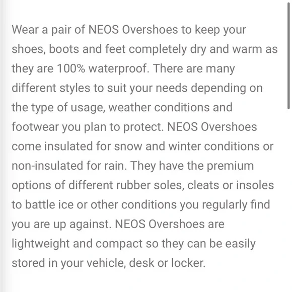 NWT NEOS overshoes
